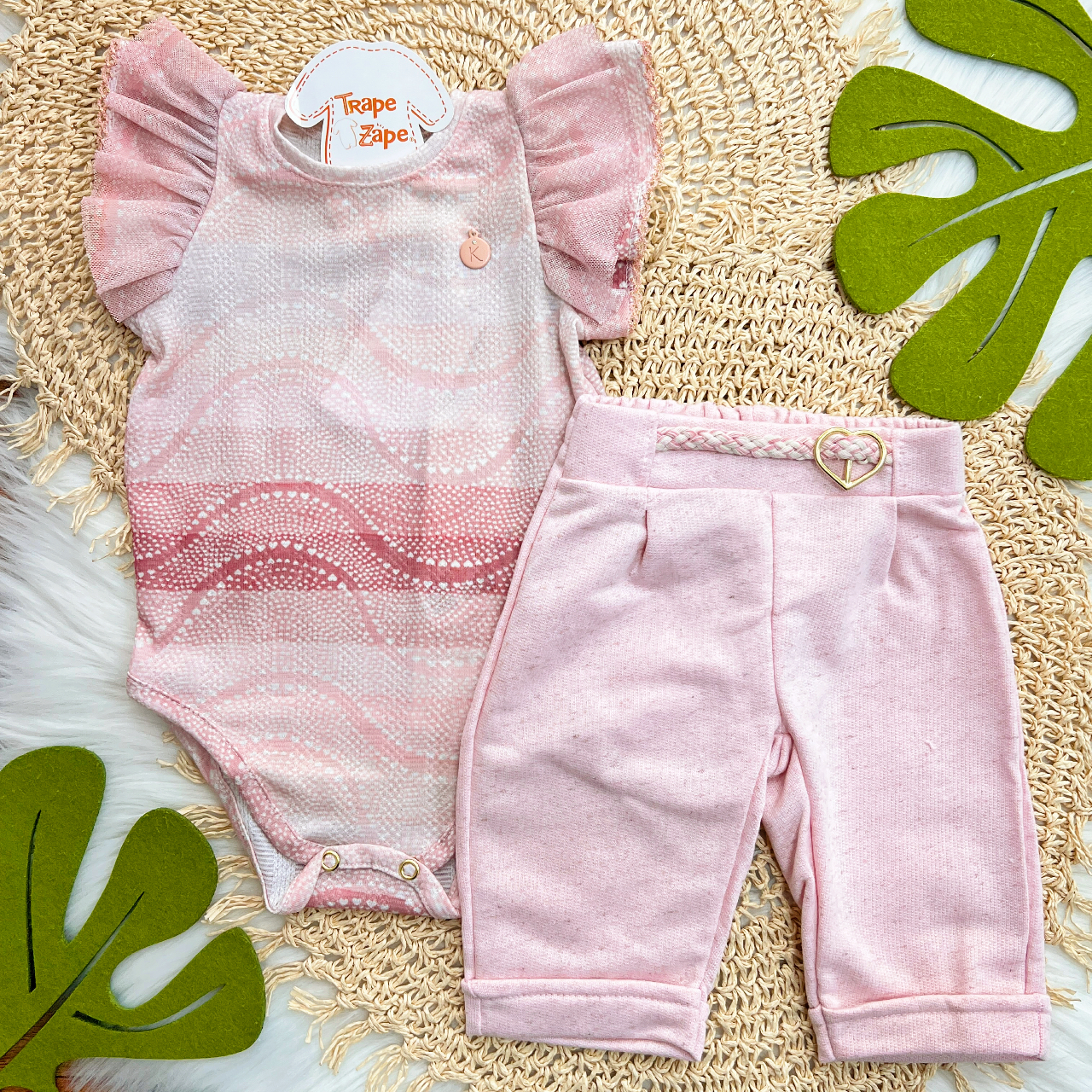  Conj. Body Degradê e Calça em Linho - Rose 